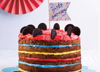 עוגת שכבות אוראו צבעונית ומרשימה ליום הולדת